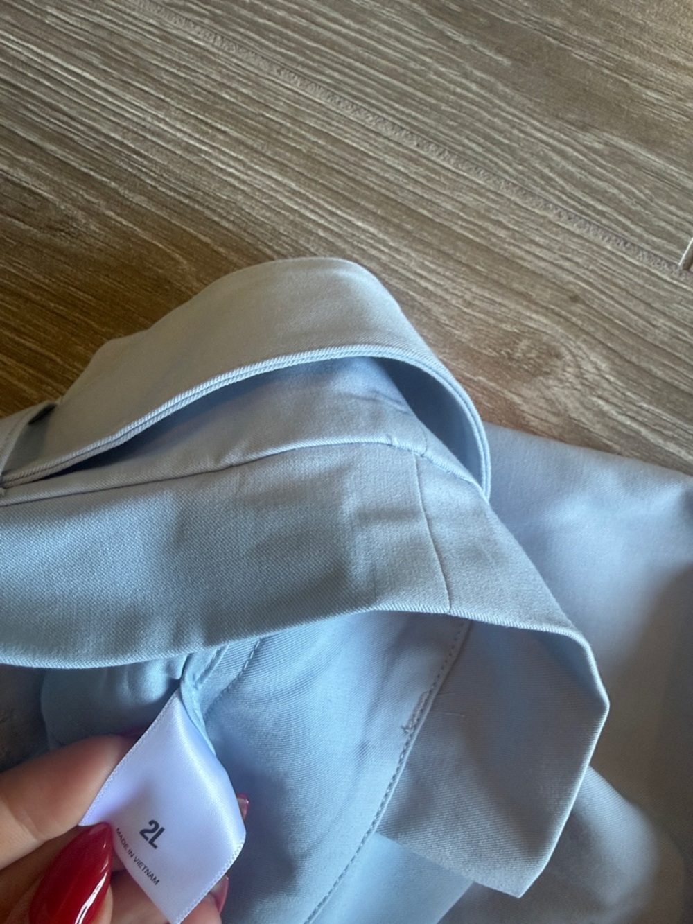 Express Light Blue Collared Button-Up 2 long tall